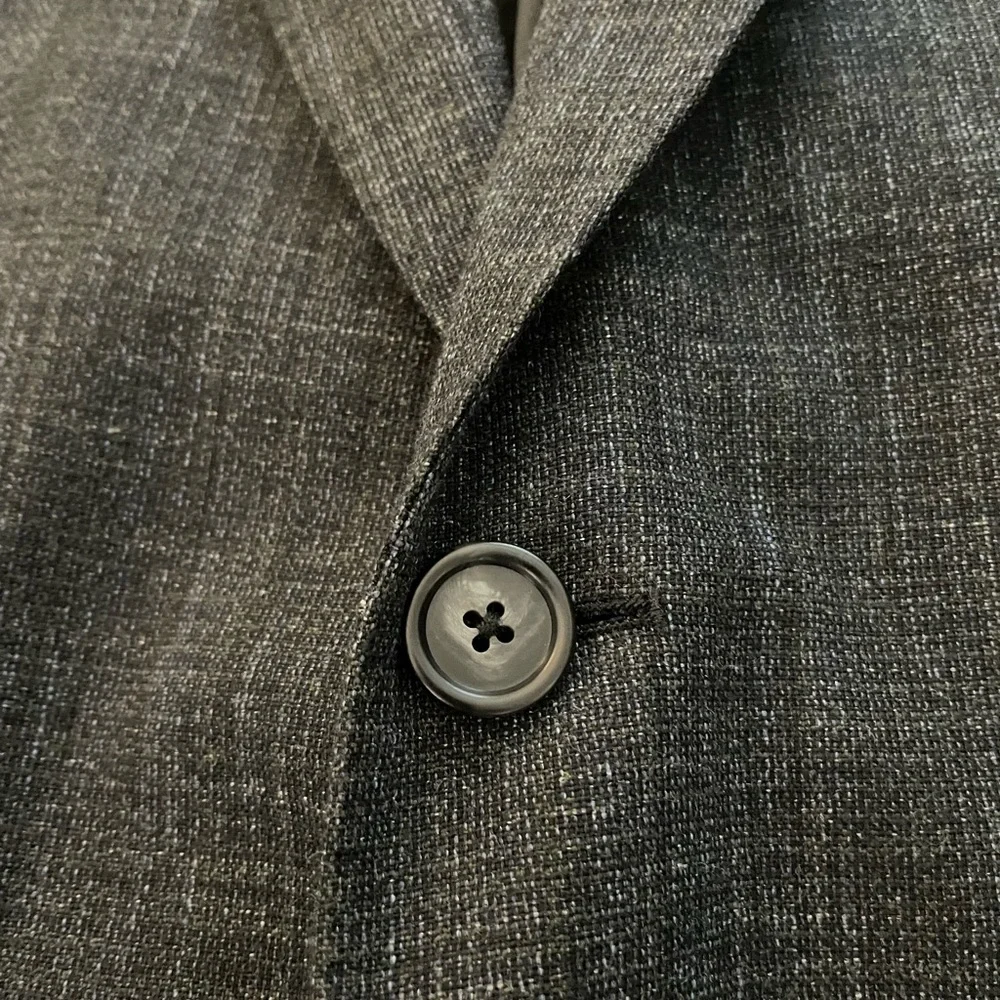 Z Zegna‎ Angora Wool-Cotton Suit Jacket in Charcoal Size 50 L US 40 L $995